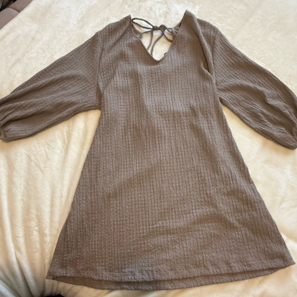 H&M Textured Taupe Dress